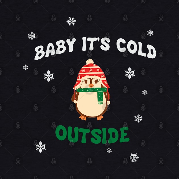 Baby it's cold outside cute penguin by BoogieCreates